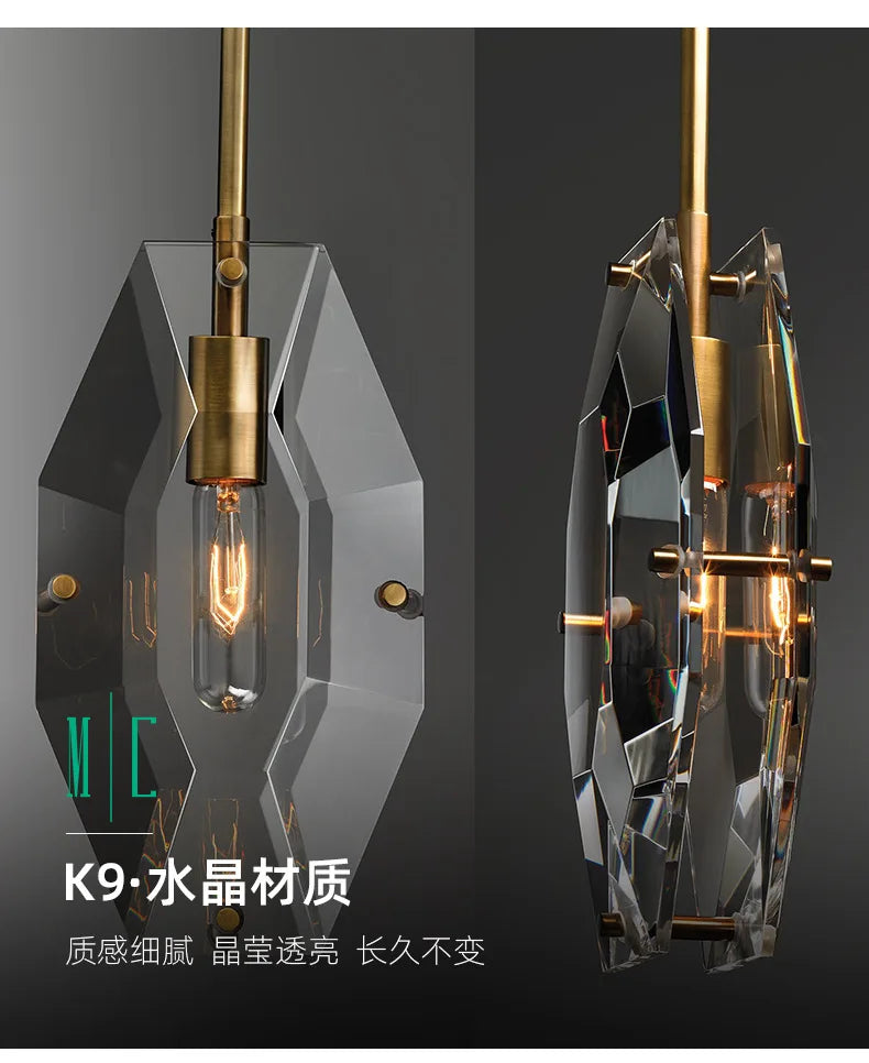Lamp Luxurious crystal American geometric light modern